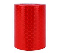 Autoadhesivo Cintas adhesivas, Akozon Alta Intensidad Pegatina Cinta Reflectante Cinta Adhesiva Reflectante Seguridad Atención Banda Reflectante 5cm * 3M Rojo