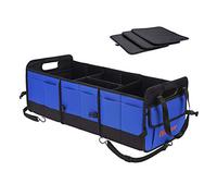 Autoark Organizador Multiusos para Maletero de Coche con Correas,Duradero,Base Antideslizante,Plegable y Portátil,Ajustable Compartimentos de Almacenamiento de Carga,Azul,AK-076