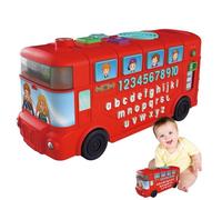 Autobús de aprendizaje de letras, juguete de autobús escolar para niños | Número de alfabeto de autobús escolar - Phonetics Wheel Gear Game Preescolar Toy Educational Toy para el niño