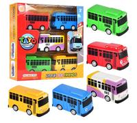 Autobús de Juguete, 5PCS Tirar hacia Atrás Coche Set Autobuses Juguete Coche de Carreras Juguetes Vehículos Fricción Racers Cars Juguetes Die Cast Set Regalos para Niños Cumpleaños
