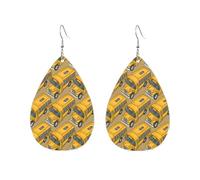 Autobús Escolar Amarillo Clásico Pendiente De Piel Ligeros Aretes Estampado Aretes De Cuero Para Mujer Día De La Madre Aniversario