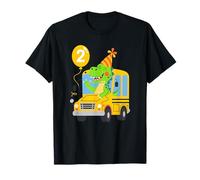 Autobús Escolar de Dinosaurio de 2 años de Edad, Conductor T-Rex Camiseta
