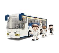 Autobús Real Madrid CF 28x11x8 cm, Set de Construcción Oficial de 488 Piezas, Incluye 3 Figuras de Jugadores y Pegatinas Personalizables, Ideal para Niños de +7 Años - Neko Brands