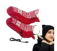 Autocalentamiento - alimentado por USB, patrón de copo de nieve, zapatos de calefacción portátiles, dispositivo de invierno caliente | para hombres mujeres camping marcha cy