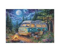 Autocaravana Bosque Hoguera Acampada Vida Relajada Rural Salvaje Puzzle 300 Piezas para Adultos Agradable Divertido Y Relajante Familia Y Momentos Libres 300 PCS（40x28cm）