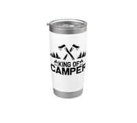Autocaravana King of the Camper, de viaje, retro y vintage Vaso térmico de acero inoxidable de doble pared
