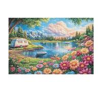 Autocaravana Lago Bosque Acampada Vida Relajada Bonita Naturaleza Salvaje Puzzle 1000 Piezas para Adultos Divertido Creativo Y Relajante Pasatiempos Y Momentos Libres 1000 PCS（75x50cm）
