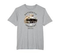Autocaravana Volkswagen Authentic Industry Classics Camiseta, Hombre Tallas Grandes, Gris Jaspeado, 3X Alto