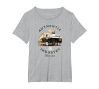 Autocaravana Volkswagen Authentic Industry Classics Camiseta, Mujer Tallas Grandes, Gris Jaspeado, 6XL Grande