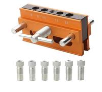 Autocentrante Doweling Jig Kits Drill Guide Tamaño estándar métrico Manual de perforación portátil carpintería posicionamiento agujero autocentrado plantilla de perforación
