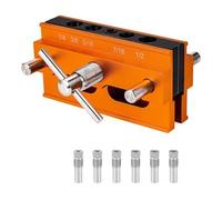 Autocentrante Doweling Jig Kits Drill Guide Tamaño estándar métrico Manual de perforación portátil carpintería posicionamiento agujero autocentrado plantilla de perforación