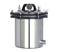 Autoclave portátil de 24 l con vapor a presión, de acero inoxidable, vertical, con tres válvulas para prevención de quemaduras en seco.