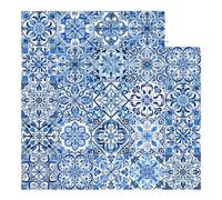Autocollant Carrelage 24 Pièces Style Portugais,Carreaux Muraux Adhésifs Imperméables | Décoller et Coller Facilement | Idéal Dosseret Cuisine, Salle de Bain, Décoration Intérieure, Styles Traditionne