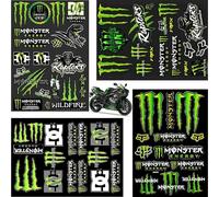 Autocollant Moto,3 PCS Monster Energy Stickers Moto Cross Autocollants Moto pour Voitures,Motos,Scooters,Casques et Plus