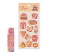 Autocollants 3D - Décalcomanies Gaufrées Papeterie | Mini Hamburger Cartoon 3D | Autocollants Pour Garçons Filles Adolescents Étudiants Coque Laptop Téléphone Skateboard