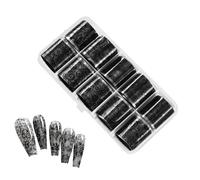Autocollants Ongles Dentelle - Lot 10 Rouleaux Motifs Floraux Noir Blanc, Transferts Foil DIY | Design Stylé et Fluide Pour Manucure | Pour Femmes Filles Débutantes Maison Salon Dortoir
