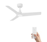 AUTODAY Ventilador De Techo Con Luz Led, 18W Regulable, Motor Dc Silencioso 32W, 106 cm, Aspas ABS, Mando A Distancia Con Memoria, 6 Velocidades, Blanco