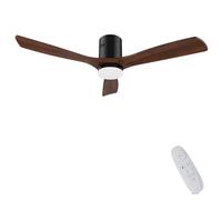 AUTODAY Ventilador de Techo con Luz LED 24W 132 cm de Diámetro Ultra Silencioso Motor DC 38W Reversible 3 Aspas de Madera Mando a Distancia Temporizador 6 Velocidades