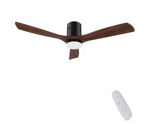 AUTODAY Ventilador de Techo con Luz LED 24W 132 cm de Diámetro Ultra Silencioso Motor DC 38W Reversible 3 Aspas de Madera Mando a Distancia Temporizador 6 Velocidades