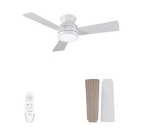 AUTODAY Ventilador de Techo de Madera con Iluminación, Mando a Distancia con Función de Memoria, Silencioso Motor DC 30W, Diámetro Ventilador de Techo para Exteriores, LED 24W Regulable,6 Velocidades
