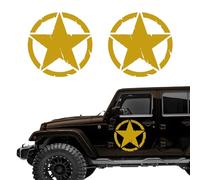 Autodomy Pack de 2 Adhesivos Estrella Militar Pegatina | Pegatinas con Estrella Militar | Pegatina Coche 4x4 Off Road Todoterreno | Pegatinas Coche Exterior (Oro, 20 cm)