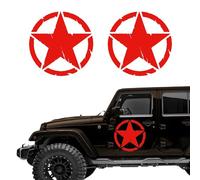 Autodomy Pack de 2 Adhesivos Estrella Militar Pegatina | Pegatinas con Estrella Militar | Pegatina Coche 4x4 Off Road Todoterreno | Pegatinas Coche Exterior (Rojo, 10 cm)