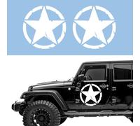 Autodomy Pack de 2 Adhesivos Estrella Militar Pegatina | Pegatinas con Estrella Militar | Pegatina Coche 4x4 Off Road Todoterreno | Pegatinas Coche Exterior (Blanco, 10 cm)
