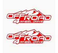 Autodomy | Pegatinas 4x4 Off Road | Pack 2 Uds | Pegatinas Coche 4x4 | Adhesivos para Coche, Todoterreno Exterior | Color Rojo
