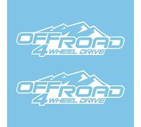 Autodomy | Pegatinas 4x4 Off Road | Pack 2 Uds | Pegatinas Coche 4x4 | Adhesivos para Coche, Todoterreno Exterior | Color Blanco
