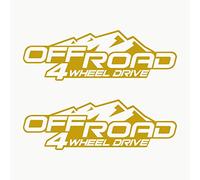 Autodomy | Pegatinas 4x4 Off Road | Pack 2 Uds | Pegatinas Coche 4x4 | Adhesivos para Coche, Todoterreno Exterior | Color Oro