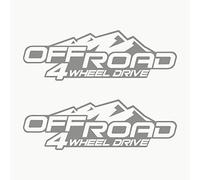 Autodomy | Pegatinas 4x4 Off Road | Pack 2 Uds | Pegatinas Coche 4x4 | Adhesivos para Coche, Todoterreno Exterior | Color Plata