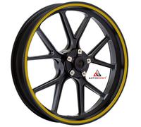 Autodomy | Pegatinas Llantas Moto Juego Completo para 2 Llantas de 15" a 19" Pulgadas | Adhesivos Llanta Moto Resistentes a la Lluvia, Sol, Grasa, Aceite (Oro, Ancho 10 mm)