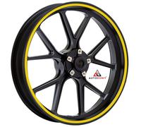 Autodomy | Pegatinas Llantas Moto Juego Completo para 2 Llantas de 15" a 19" Pulgadas | Adhesivos Llanta Moto Resistentes a la Lluvia, Sol, Grasa, Aceite (Amarillo, Ancho 10 mm)