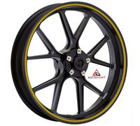 Autodomy | Pegatinas Llantas Moto Juego Completo para 2 Llantas de 15" a 19" Pulgadas | Adhesivos Llanta Moto Resistentes a la Lluvia, Sol, Grasa, Aceite (Oro, Ancho 7 mm)