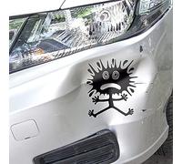 Autodomy Pegatinas para Coche Divertidas Buns para Bollados Golpes | Pack 2 Vinilos para Coches o Moto | 15x18 cm | Color Negro