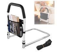 Autofather Barandilla de cama para ancianos, barandilla de cama con bolsa de almacenamiento, barra de apoyo segura para prevención de caídas, asa de cama para embarazadas, personas con discapacidad