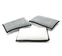 Autofiber Scrub Ninja - Esponja de Limpieza Interior (5 x 3 Pulgadas) para Limpieza de Cuero, plástico, Vinilo y tapicería (Blanco/Gris)