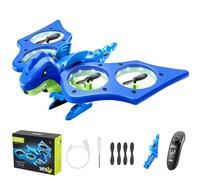 AUTOFigure Avión de Control Remoto, RC con la Gravedad obstáculo evitación Espuma simulación Dinosaurio v48 Cuatro Ejes RC avión-Blue||3 Pcs Battery