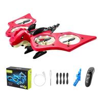 AUTOFigure Avión de Control Remoto, RC con la Gravedad obstáculo evitación Espuma simulación Dinosaurio v48 Cuatro Ejes RC avión-Red||4 Pcs Battery