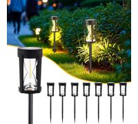 AUTOFigure Luz de jardín Solar al Aire Libre, Luces solares del Reloj, IP65 Impermeables Luces solares del Camino para el jardín del Patio del césped,Rotundity-8Pcs