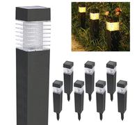 AUTOFigure Luz de jardín Solar al Aire Libre, Mini Luces de Pila Solar, IP65 Impermeables Luces básicas de césped Solar para Pathway Patio Yard Garden, Warm Light-8Pcs