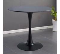 AUTOFigure Mesa De Barra Redonda, Mesas De Ocio Modernas Y Silla Hotel Business Recepción Oficina Mesa Redonda Leche Té Cafetería Pequeña Roundtabl-Black||80 * 80 * 74cm