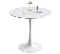 AUTOFigure Pequeños Muebles del Comedor De La Cocina, Mesa De Comedor del Pedestal, Tabla del Ocio, Tabla De La Sala De Estar-White Marble Grain||50 * 50 * 74cm