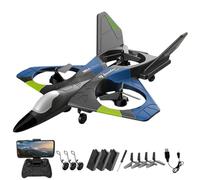 AUTOFigure Remote Control Airplane V27 2.4GHz RC Aviones con Luces Led, 3 Baterías De Repuesto, 4 Hélices De Repuesto Principiantes Y Adultos-Blue 4k Aerial Photography||3Pcs Battery