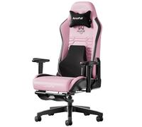AutoFull C3 Silla Gaming con Respaldo Ajustable 155°, Soporte Lumbar 3D Ergonómico y Cuero Resistente | Diseño Deportivo Resistente (Rosa)