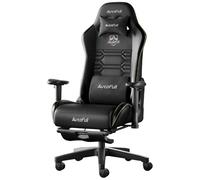 AutoFull C3 Silla Gaming Ergonómica con Tejido Premium, Reposapiés, Reposacabezas Y Soporte Lumbar, Ajuste De Altura E Inclinación (Negro)