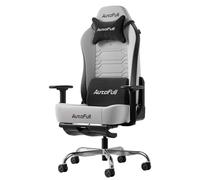 AutoFull C3 - Silla para videojuegos con cojín lumbar estándar, altura regulable e inclinación, silla de gaming con reposapiés y almohada, capacidad de carga de 150 kg, piel sintética premium, color
