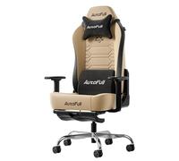 AutoFull C3 - Silla para videojuegos con cojín lumbar estándar, altura regulable e inclinación, silla para videojuegos con reposapiés y almohada, capacidad de carga de 150 kg, piel sintética premium