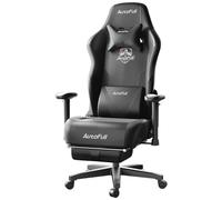AutoFull C3 Silla para videojuegos, ergonómica con soporte lumbar, altura ajustable y función de inclinación, sillas para juegos con reposapiés, diseño de asiento de carreras, piel sintética, color
