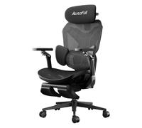 AutoFull G7 Silla de oficina ergonómica, silla de juegos con soporte lumbar dinámico, reposabrazos giratorios de doble eje de 720°, silla de juegos con iluminación RGB, almohada para el cuello 4D